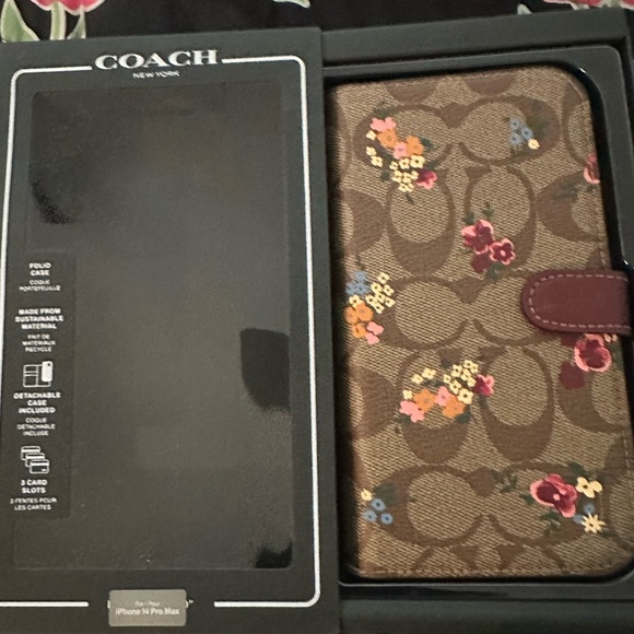 Coach Brown Floral Folio Case - Picture 2 of 4
